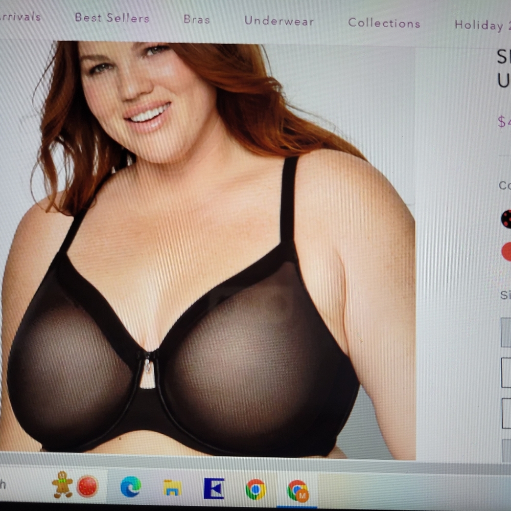 CURVY COUTURE BLACK MESH UNDERWIRE BRA SIZE 46H